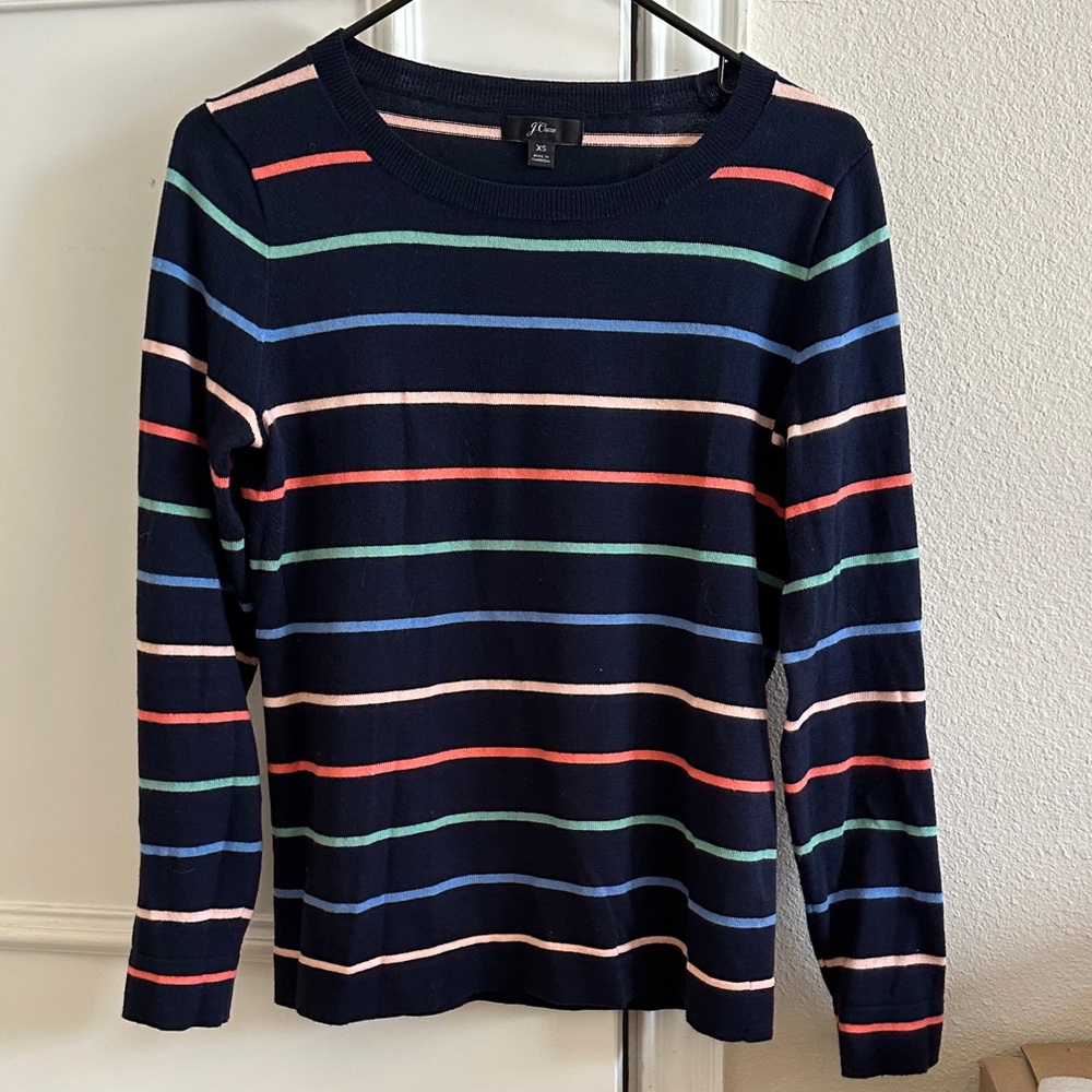 J. Crew Multicolor Striped Long Sleeve Tee